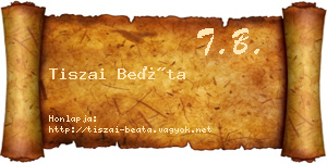 Tiszai Beáta névjegykártya
