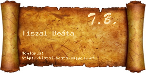 Tiszai Beáta névjegykártya