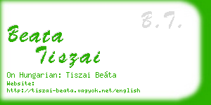 beata tiszai business card