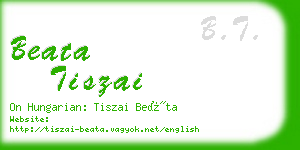 beata tiszai business card